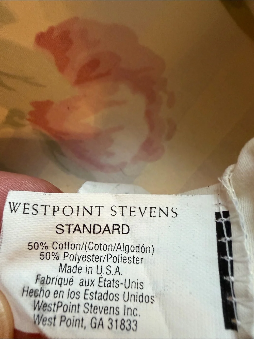 Vintage WestPoint Stevens Full Set Flat Fitted Sheet & Pillowcases Rose Floral